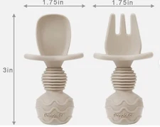 Pandaear 6 Pack Silicone Baby Spoons and Fork Feeding Set- Anti-Choke First Self