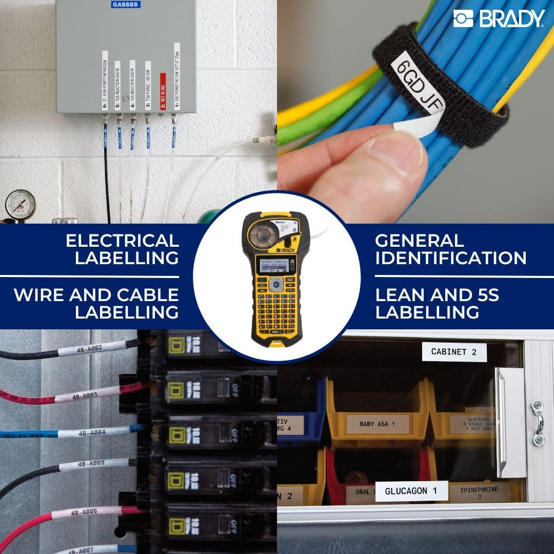 Brady M210 Portable Label Printer with Rubber Bumpers, MultiLine Print