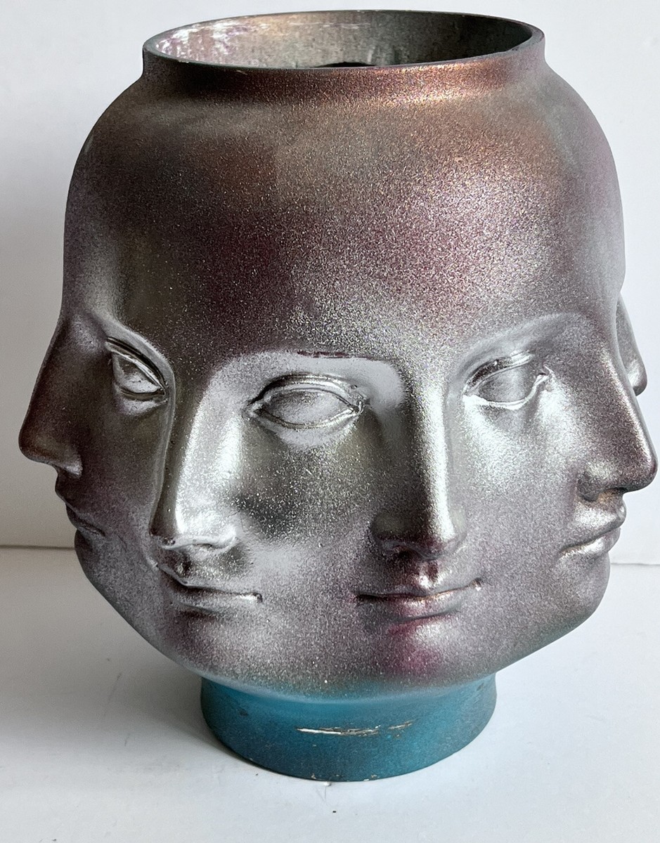 TMS 2005 Fornasetti Style Vitruvian Perpetual Faces Vase MCM Art