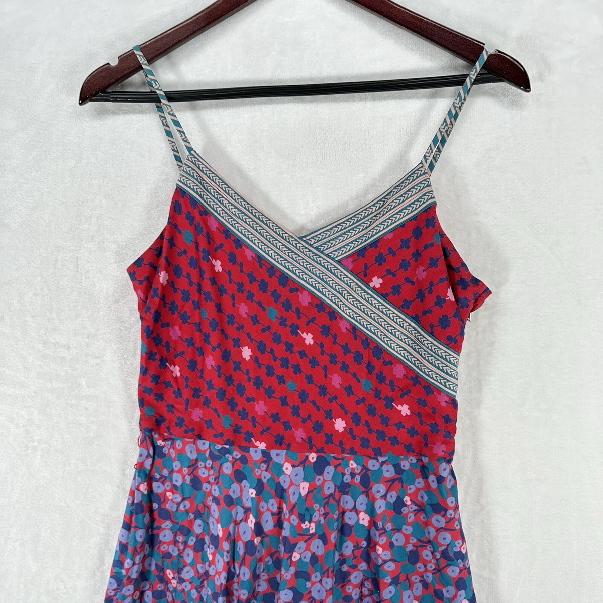 Vintage Marc Jacobs Dress Womens 4 Blue Red Floral Slip Knee
