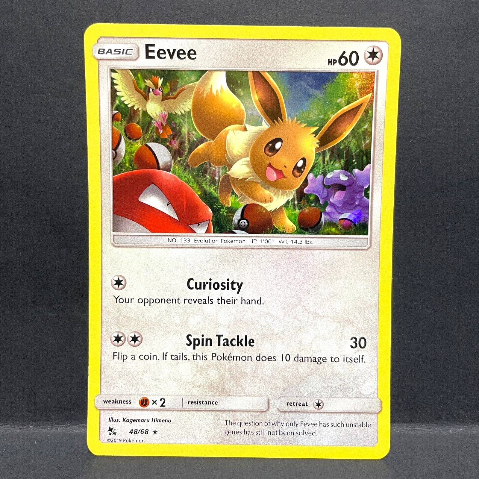 2019 POKEMON HIDDEN FATES EEVEE 48/68 HOLO (RARE)