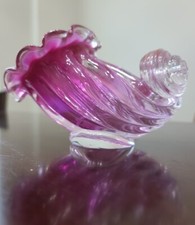 Gorgeous Handblown Glass Conch Seashell Vase