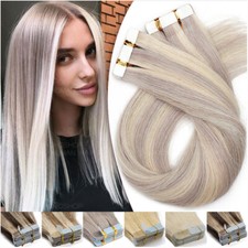 Balayage DICK Tape In Remy Echthaar Extensions Skin Wefts Haarverlängerung Glatt