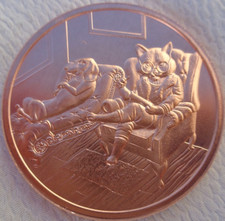 1 oz. THERAPIST CAT #9 Purrfectly Copper Series .999 cobre fino redondo