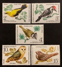 Travelstamps: 1979 Russia USSR Stamps Scott #4776-4780 Mint OG NH “Birds”