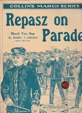 VINTAGE SHEET MUSIC , REPASZ ON PARADE , MARCH TWO STEP
