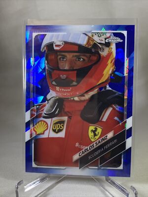 2021 Topps Chrome Sapphire Formula One F1 Carlos Sainz Ferrari #54 Racing Ice