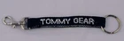 TOMMY GEAR MINI LANYARD KEY RING CLIP ON - NEW BLACK/WHITE LETTERS-FREE SHIPPING