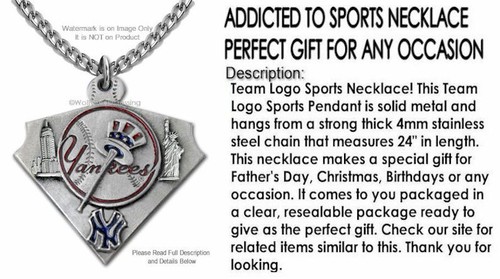 NEW YORK YANKEES NECKLACE STAINLESS STEEL CHAIN BASEBALL DAD GIFT FREE SHIP CA' - Picture 13 of 16