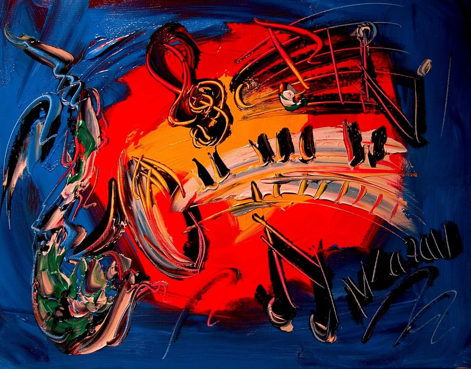 SAXOPHONE JZ MUSIC   Original Abstract Art Original Impressionist Painting OG