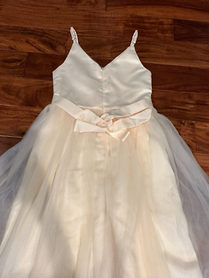 NEW $89 junior bridesmaid DRESS flower girl WEDDING ivory cream SIZE 12-14  PLUS | eBay