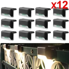 12 Solar LED Bright Deck Lights Outdoor Garden Patio Railing Decks Path Lighting