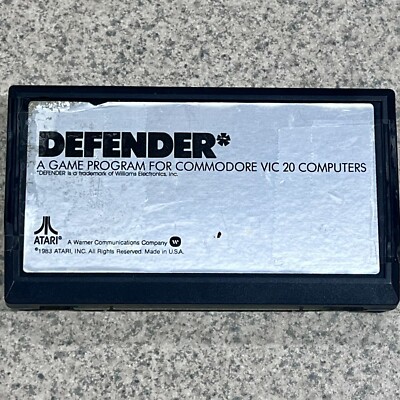 Defender Game Cartridge 1983 Atari for Commodore VIC-20 TESTED! WORKS!