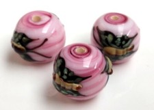 10pcs handmade Lampwork glass Beads lovely pink butterfly 14mm