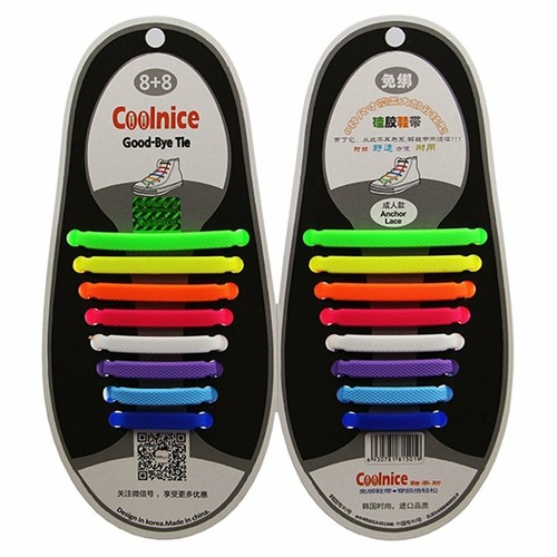 16pcs Coolnice Silicone No-Tie Elastic Unisex Shoelaces for Adult,13 Colour Avai - Picture 22 of 58