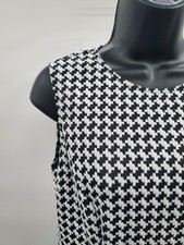 Chaps Women’s Sleeveless Black White Swing Dress Size 6 New With Tags