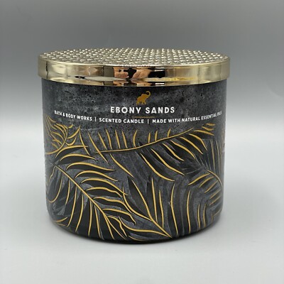 Bath And Body Works 3 Wick Candle EBONY SANDS New
