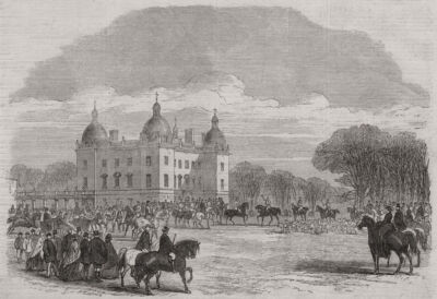 Royal Norfolk Hunt meet at Houghton, seat of the Marquis Of Cholmondeley 1863