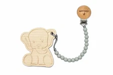 MITTEEZ Teething Buddies Wood Teether Toy and miniStrands Chewbeads and...
