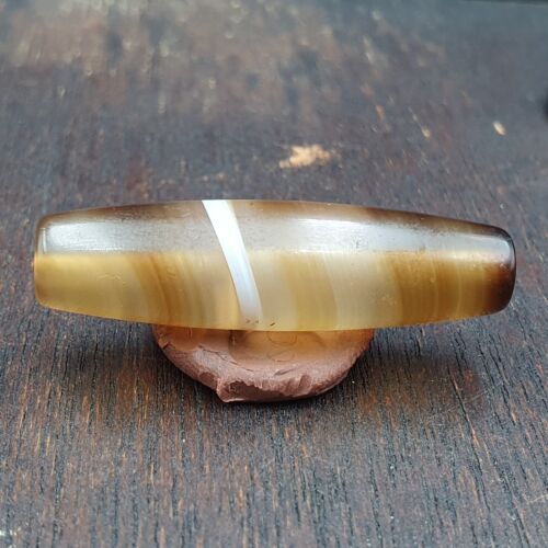 Antique Old Yemeni Agate Natural Rare pattern Banded Agate Bead 36.7mm BD-10 - Picture 2 of 11