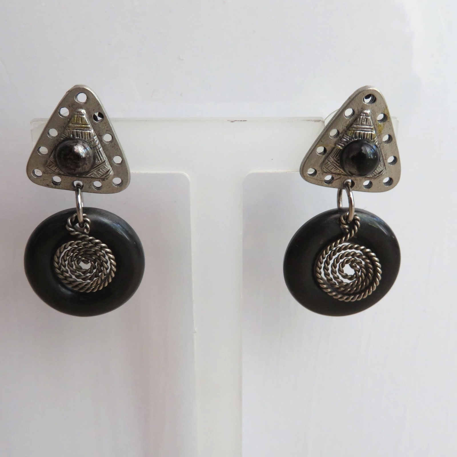 Artisan Dangle Drop Post Earrings Boho Hippie Uns… - image 12