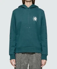 A.P.C. BEAU HOODIE SWEATSHIRT IN TEAL BLUE SZ XS