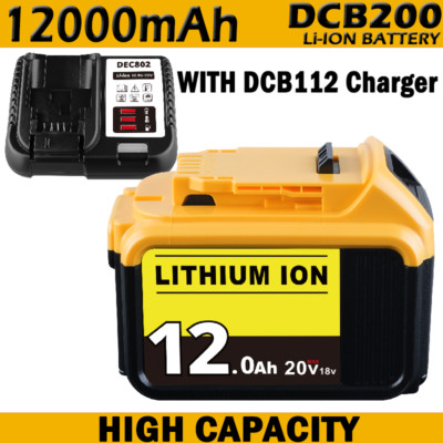 12Ah Für DeWalt Akku 18V 20V max XR DCB182 DCB184 Für DCB200 DCB115-NEU/Ladegerä