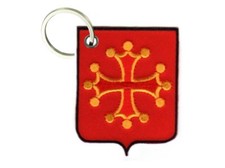 Keychain keyring embroidered patch flag crest emblem france midi pyrenees