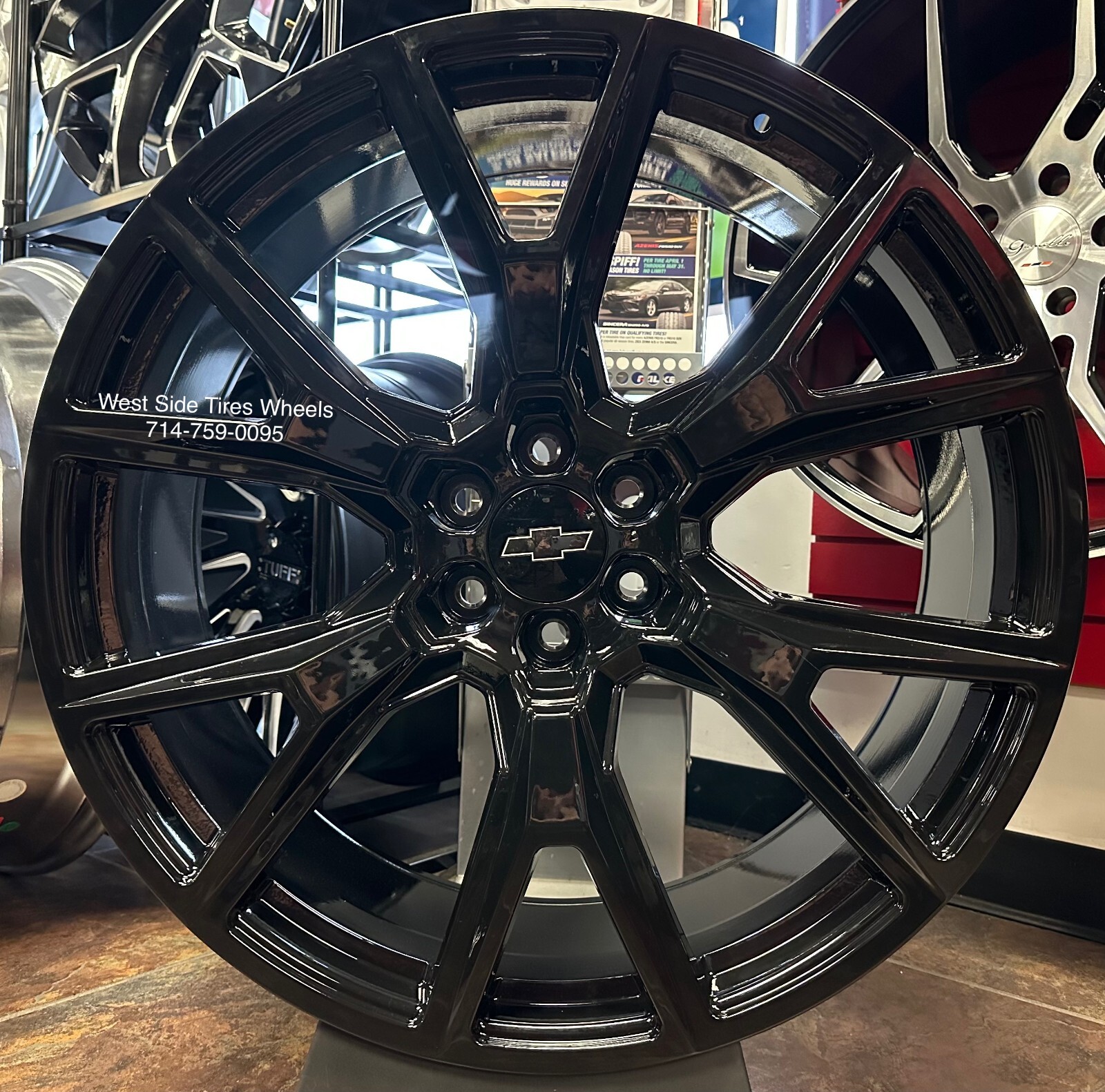 24” New CHEVY Silverado Tahoe Y SPOKE BLACK Wheels Sierra Yukon Escalade RAM