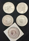 Silver Collectable Rounds-Lot of 5 Fine Silver, 4.75oz Total