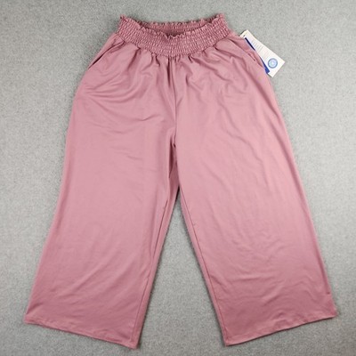 Wide Leg Crop Capri Pants - Threads 4 Thought Giselle Luxe Jersey Sz M Pink NWT