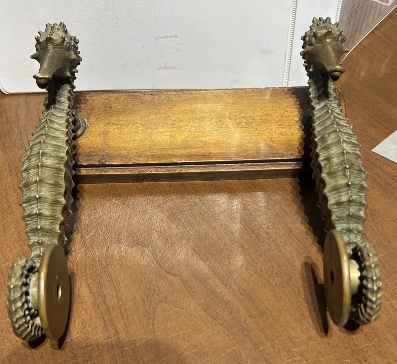 Maitland-Smith Brass Seahorses Toilette Paper Holder Missing Rod
