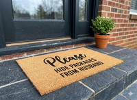 Door Mat Coir Fibre 60cm x 40cm Non Slip Heavy Duty Indoor Outdoor Entrance Mat