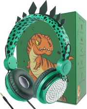 Kids Headphones,Dinosaurs Wired Headsets for Boys Girls,Built-in Green