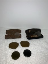 Antique Eyeglass Cases And Loose Lenses