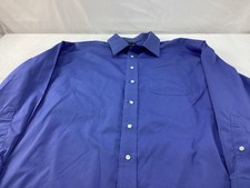 Jos A Bank Shirt Mens 17 1/2 34 XL Blue Travelers Button Up