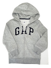 GAP Kids Gray Print Full Zip Up Hoodie Sweater S 6-7