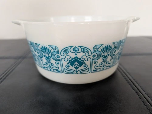 Pyrex Blue Horizon 1 Quart Casserole Bowl #473 Vintage No Lid Ovenware USA Made