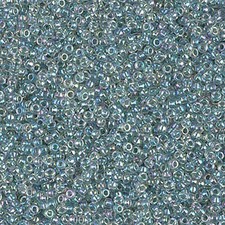 Miyuki Seed Beads 15/0 15-263 8.2g, Light Seafoam Lined Crystal AB Round Glass