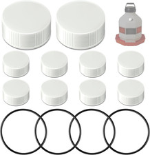 Poultry Fountain Renewal Waterer Parts, 10 Pcs White Plastic Replacement Caps Co