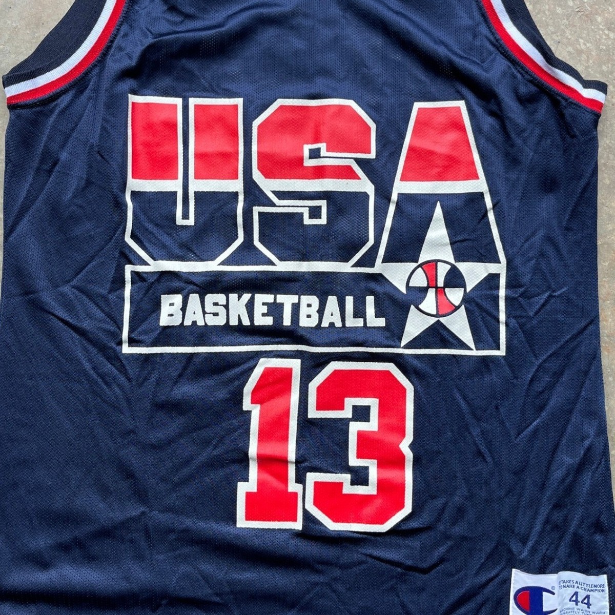 Vintage Champion Shaq O'Neal USA Basketball Jersey 13 Navy Mens 44