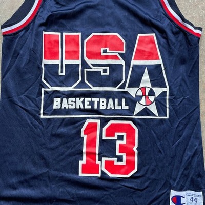 Vintage Champion Shaq O'Neal USA Basketball Jersey 13 Navy Mens 44