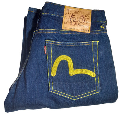 Vintage Y2K Japanese Evisu No.2 Lot 2002 Blue Denim Straight Jeans Size W:32 L34