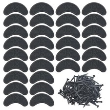 30PCS Heel Plates Black Heel Taps Rubber Tips Sole Repair Pad Replacement