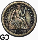1849-O Seated Liberty Dime *Scarce Key Date, 300k Minted* Large O Variety, VF++