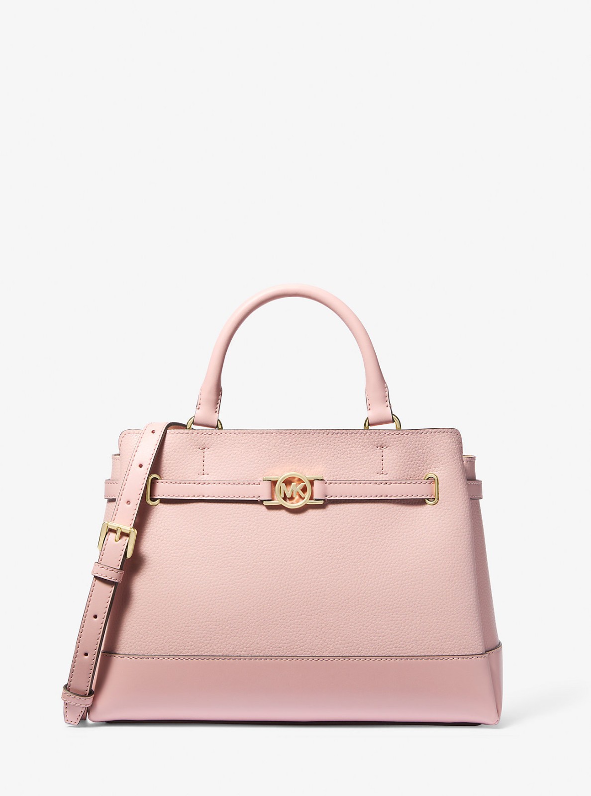 Michael Kors Reed Large Pebbled Leather Satchel Powder Blush