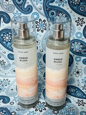 Bath  Body Works Amber Blush Fine Fragrance Body Mist Spray 8 oz New Set of 2