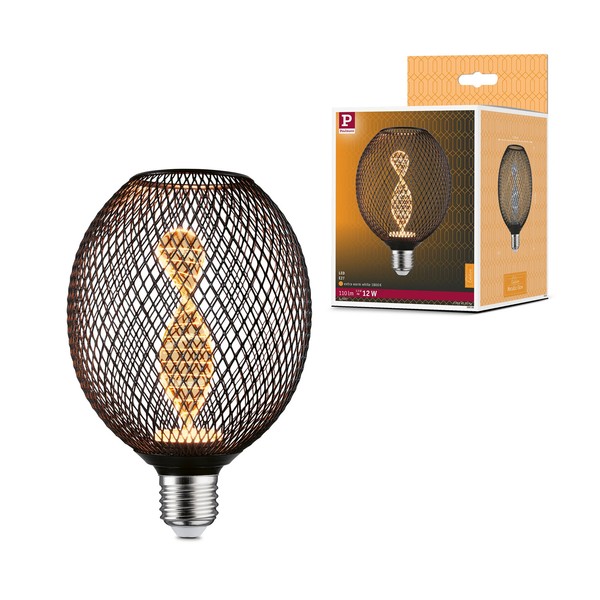 Metallic Glow Standard 230V LED Globe E27 Helix 110Lm 3,5W 1800K Schwarz-image