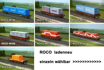 ROCO H0 Container-Wagen - Ladenneu - OVP - einzeln wählbar