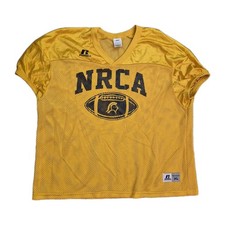 Vintage Russell Athletic Yellow Football Jersey Mens XL Mesh Number 1